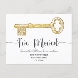 Rustic jag har Flyttat Nyckel Photo Flytta-meddela Meddelande Vykort