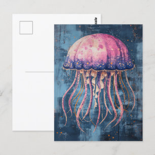 Rustic Jellyfish Oljemålning Vykort