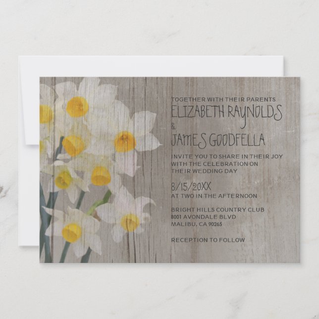 Rustic Jonquil Bröllopsinbjudningar Inbjudningar (Framsida)