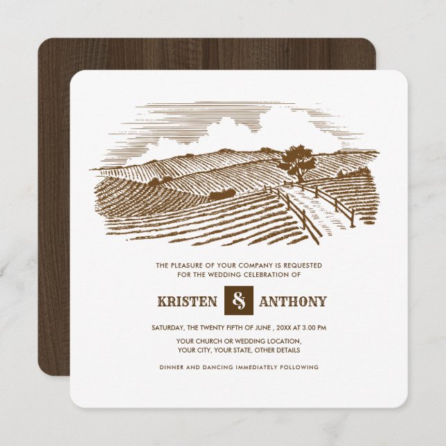 Rustic | Jordbruk | Bröllopsinbjudningar för barn  Inbjudningar (Fram/baksida)