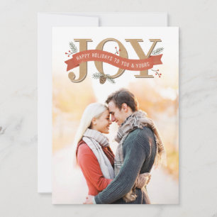 Rustic Joy Helgdag Photo Card Julkort
