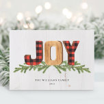 Rustic Joy-jul - ej fotopat Julkort<br><div class="desc">Önska dina vänner och din familj en lycklig-julhelg med den här unika Joy-helgdag-designen. Anpassa med din Julhälsningar och din familj namn.</div>