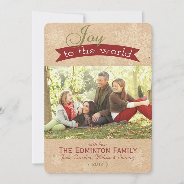 Rustic Joy to World jul Flat Card Julkort (Framsida)