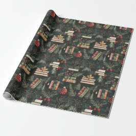 Rustic jul Älskare Wrapping Papper Bok Presentpapper