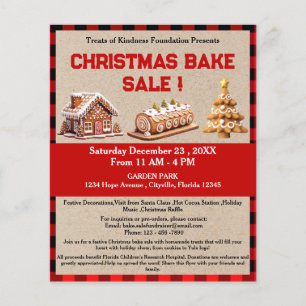 Rustic jul Bake Sale Fundraiser Flygblad