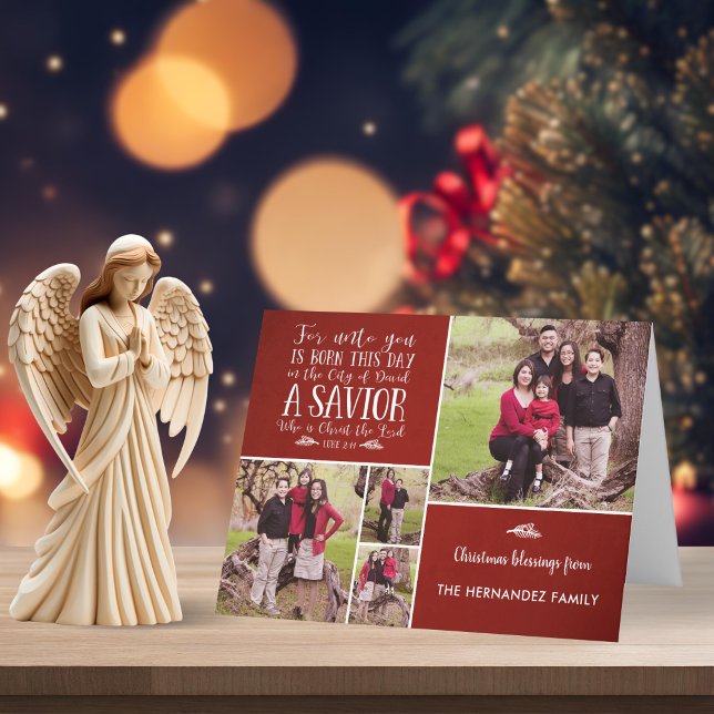 Rustic jul Bible Verse Helgdag Photo Helgkort (Rustic Christmas Bible Verse Holiday Photo Card with Digital Download Option)