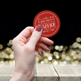 Rustic jul Bible Verse Typography Runt Klistermärke