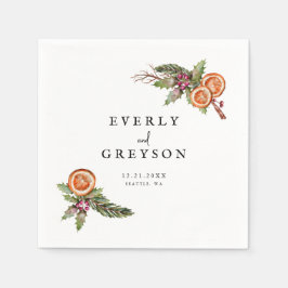 Rustic jul Botanical Spice Bröllop Pappersservett