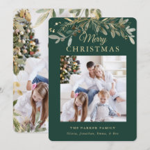 Rustic jul Botanical | Två foto och Guld