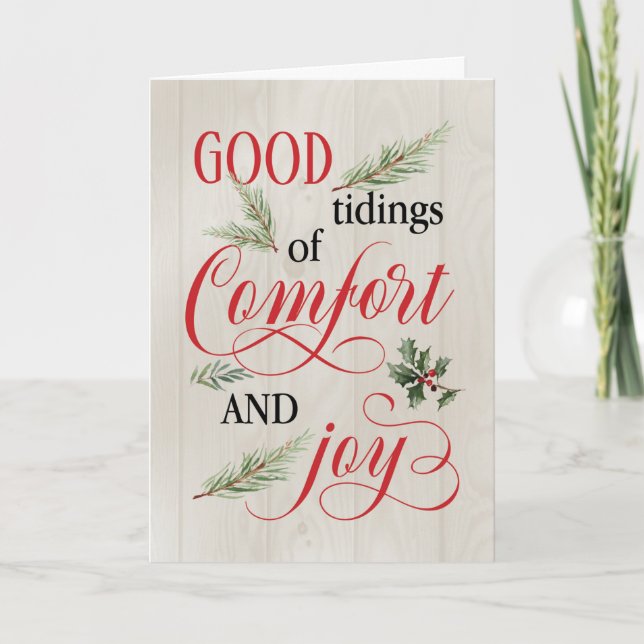 Rustic jul Bra Tidings of Comfort and Joy Kort (Framsida)