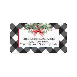 Rustic jul Buffalo Play Returadress Adressetikett