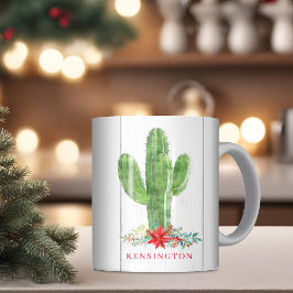 Rustic jul Cactus Succulent Helgdag Kaffemugg