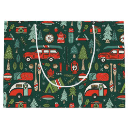 Rustic jul Camping Red & Grönt