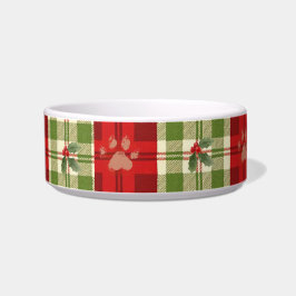 Rustic jul Cat Bowl - Festive Red, Grönt