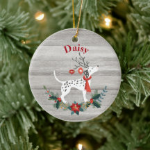 Rustic jul Dalmatian med Antlers & Greenery