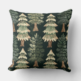 Rustic jul Evergreen Träd Kudde