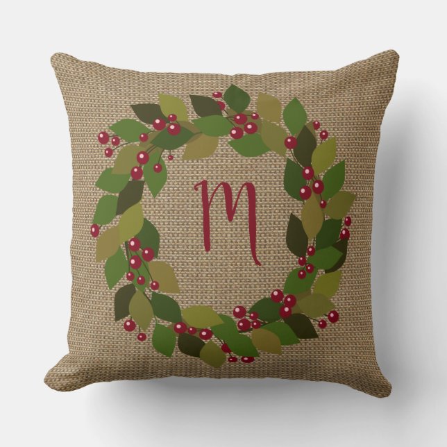 Rustic jul | Faux Burlap | Utfall Kudde (Framsida)