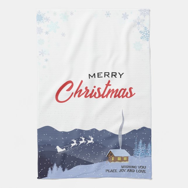 Rustic jul | GOTT NYTT ÅR | Santa gift Kökshandduk (Vertikal)