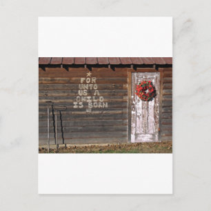 Rustic jul Graffiti Helg Vykort