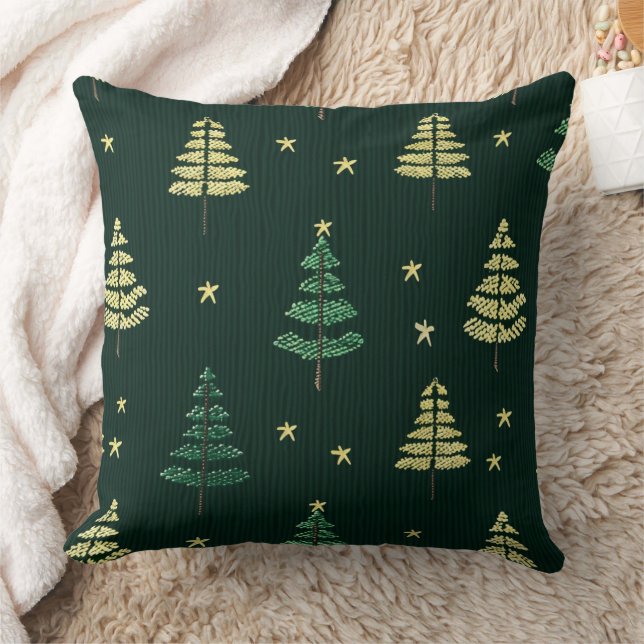 Rustic jul Gräs Träd Kudde (Filt)