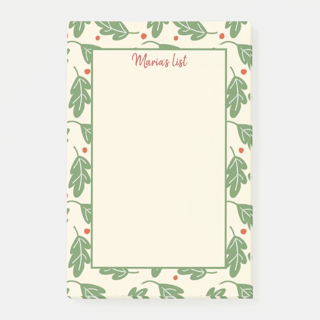 Rustic jul Greenery Berries Post-it Block (Framsida)