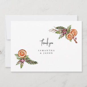 Rustic jul Greenery Spice Bröllop Tack Kort
