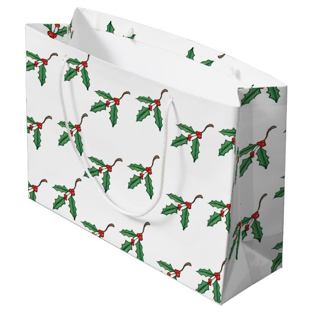 Rustic jul Holly Gift Bag (Baksidan Vinklad)