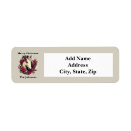 Rustic jul Horse Red WAN Returadress Etikett