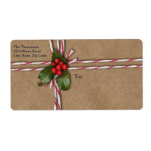 Rustic jul Kraft Papper med Holly Berries