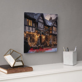 Rustic jul Magic Fyrkantig Klocka