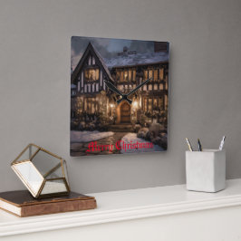 Rustic jul Magic Fyrkantig Klocka