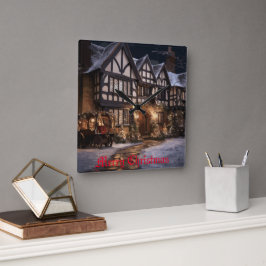 Rustic jul Magic Fyrkantig Klocka