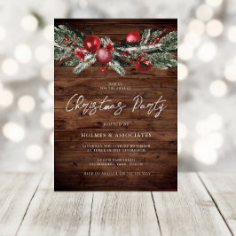 Rustic jul Office Corporate jul Party Inbjudningar