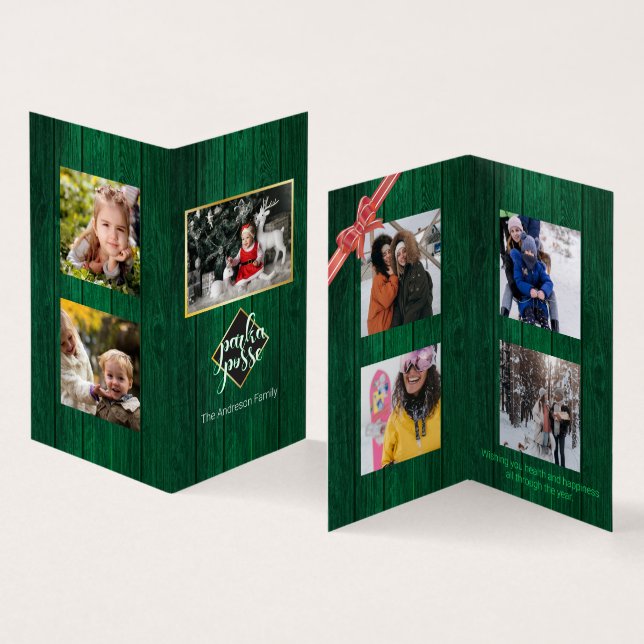 Rustic jul 🎄 Parka Posse Barn Wood Card Kort (In- och utsida)