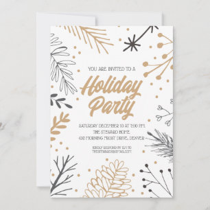 Rustic jul Party Inbjudningar