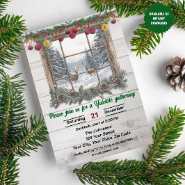 Rustic jul Party Inbjudningar