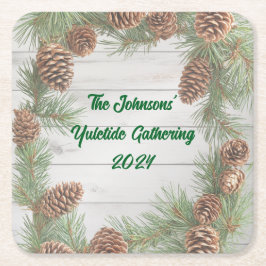 Rustic jul Party Underlägg Papper Kvadrat