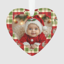 Rustic jul Play Heart Ornament - Baby's