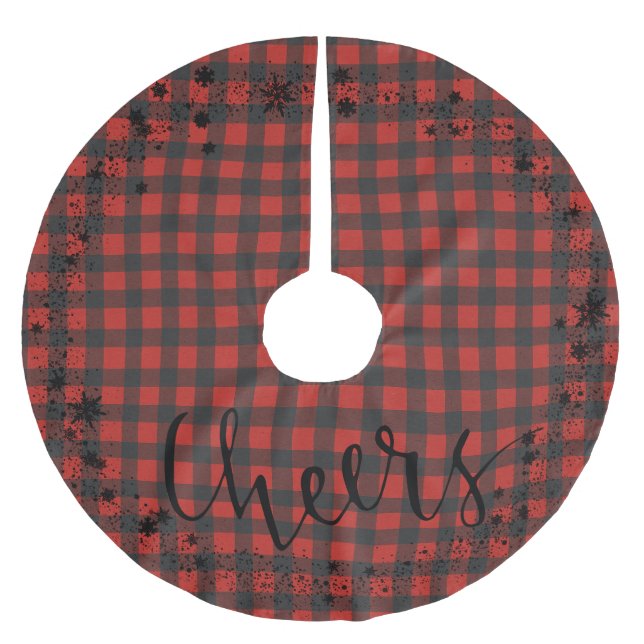 Rustic jul, Red Check Play. Julgransmatta Borstad Polyester (Framsidan)