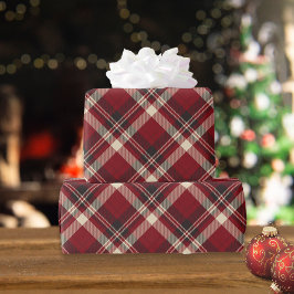 Rustic jul Red Grönt Gingham Play Gift Presentpapper