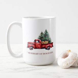 Rustic jul Red Lastbil Merriest of Helgdagars Kaffemugg