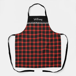 Rustic jul Red Play Monogram Apron