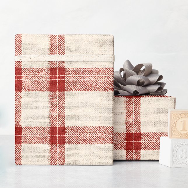 Rustic jul Red Play Wrapping Papper Presentpapper (Skapare uppladdad)