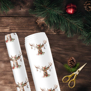 Rustic jul Reindeer Antler Ornaments Presentpapper