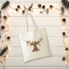 Rustic jul Reindeer Antler Ornaments Tygkasse