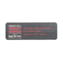 Rustic Jul Returetiketters Red