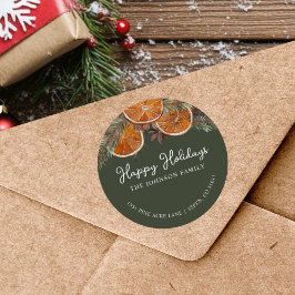 Rustic jul runt klistermärke