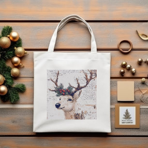 Rustic jul Winter Reindeer Tygkasse