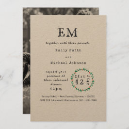 Rustic Julafton Rehearsal Inbjudningskort LÄGG TIL