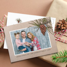 Rustic julfoto Pinecone Brown Kraft Papper